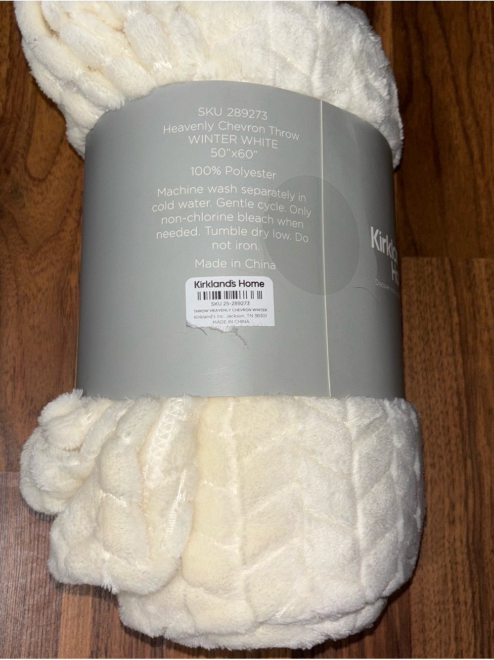 Kirkland’s Home Cream Heavenly Chevron Throw - Picture 2 of 2